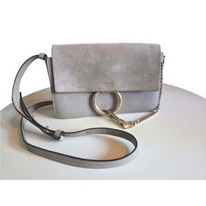 Authentic Chloé Chloe Small Faye Leather & Suede Crossbody Bag with Entrupy COA